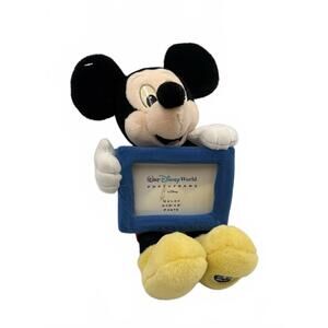 Mickey Mouse Photo Frame Plush 13”  3.5”x5” Photo Vintage Walt Disney World